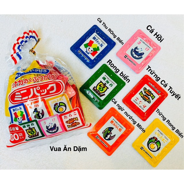 Gia vị rắc cơm Nhật Bản cho bé Tanaka (set 6 túi - 6 vị)