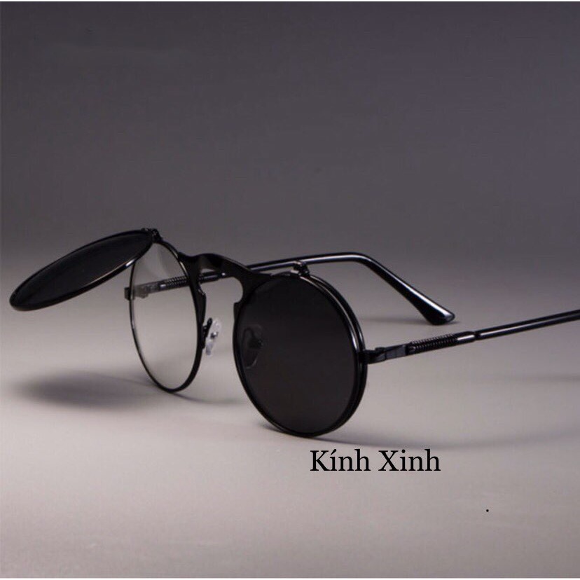 Kính râm Mắt Tròn Nhỏ Thầy Bói 2 Tròng Cao Cấp