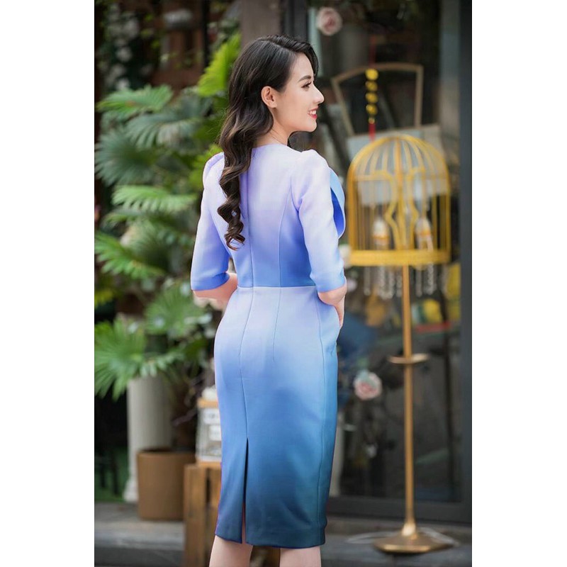 ĐẦM ÔM BODY OMBRE LOANG MÀU ĐÍNH HOA