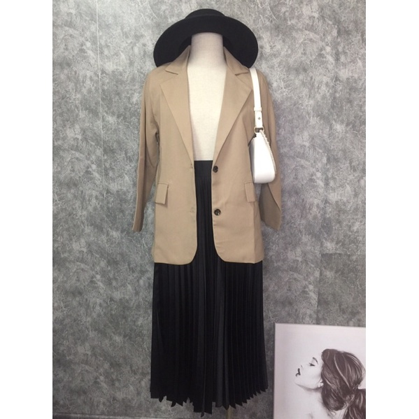 Áo khoác blazer 2 lớp nâu tây, thời trang thu đông 2021 | BigBuy360 - bigbuy360.vn