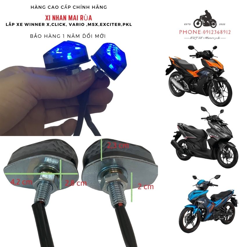 Xi Nhan Mai Rùa Gắn Winner X, MSX , VARIO, CLICK ,... (hàng loại 1 pát , ốc kim loại ) Chế Lắp Được Nhiều Xe