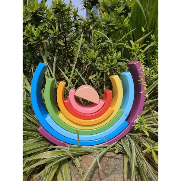 Xếp hình cầu vồng - Sáng tạo cho bé - xếp hình sáng tạo - kèm hướng dẫn chơi cho bé