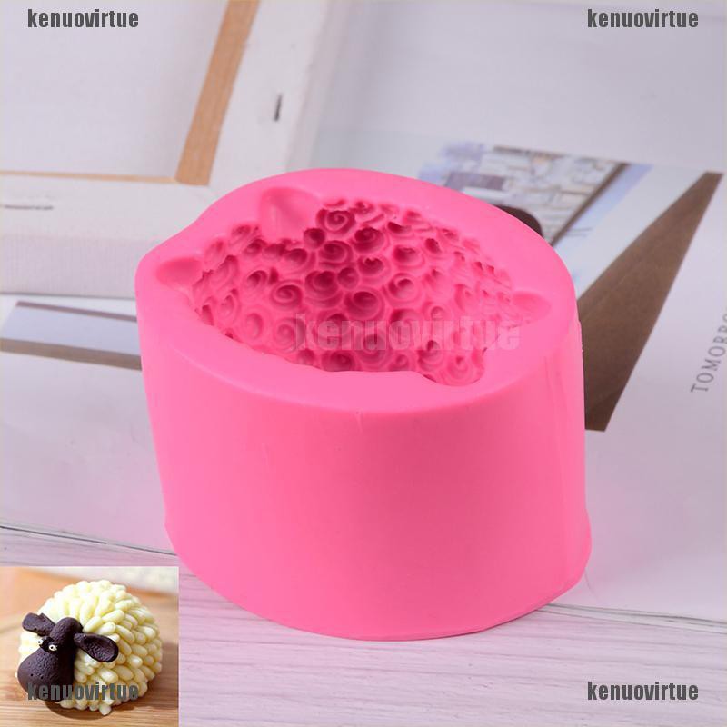 Khuôn làm kẹo sô cô la/xà phòng hình chú cừu 3d xinh xắn bằng silicone