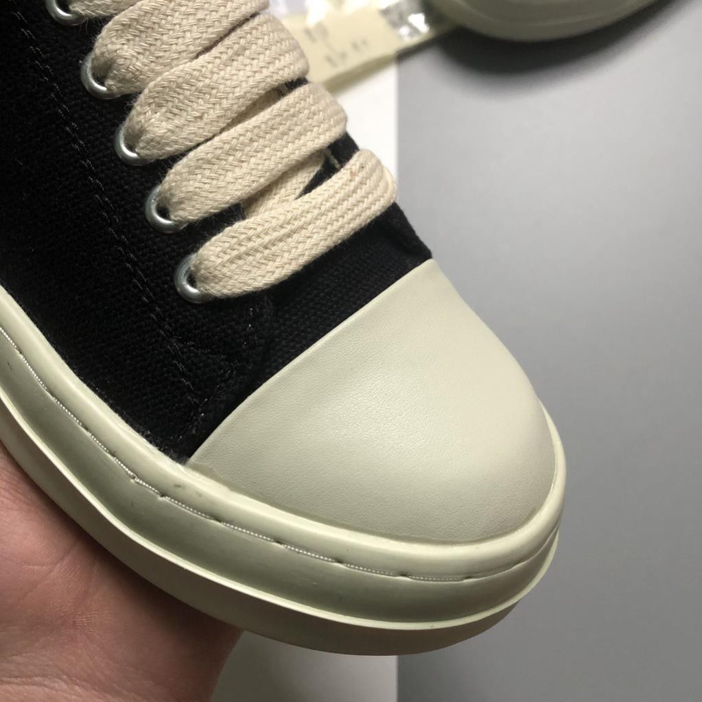 Giày Rick Owen, Giày Thể Thao Sneaker Rick Own Đen Cổ Thấp Đế Thơm Hương Vani, Đế Khâu Full Size Nam Nữ