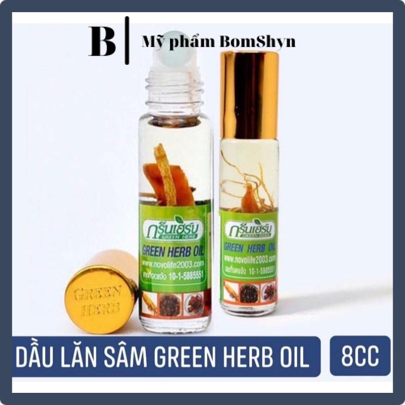 Tinh dầu lăn Nhân Sâm và thảo dược Green herbal oil 8ml Thái lan