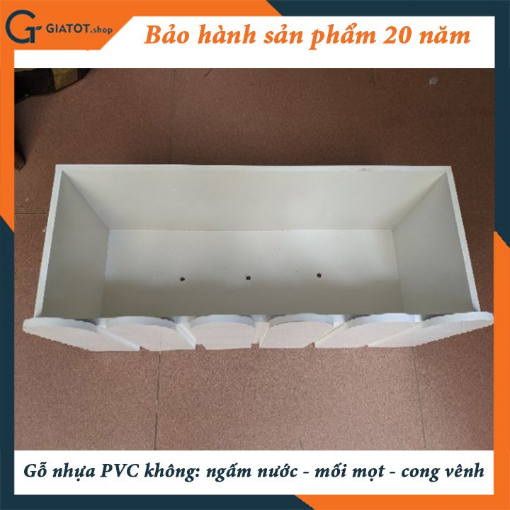 Chậu gỗ nhựa ngoài trời composite có rào