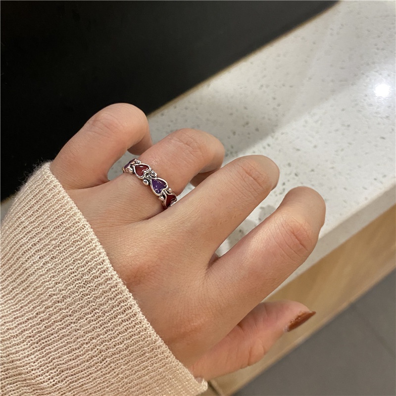 Nhẫn Thời Trang Đính Hình Trái Tim Độc Đáo Cho Nữ