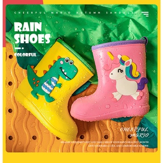 Ủng trẻ em Cheerful Mario QL-8003, ủng đi mưa cho bé trai bé gái chống trơn trượt
