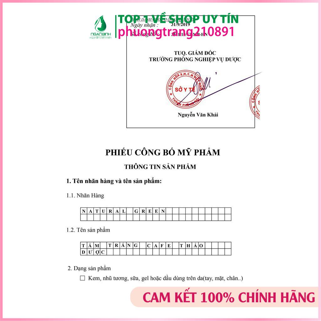 Ủ TRẮNG CAFE (dùng cả face và body) . . . mới cập nhật chính hãng mới.