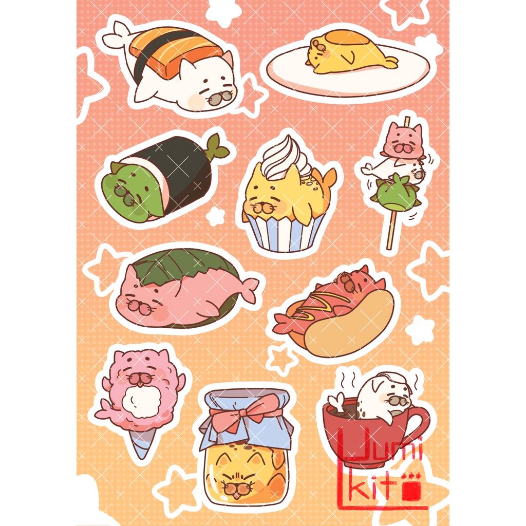 Sticker động vật mèo Đói meo