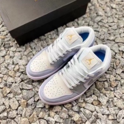 Giày Sneaker Jordan 1 Paris Xám Xanh Cổ Thấp, GIày Thế Thao Da Nhăn Form Chuẩn Fullbox | BigBuy360 - bigbuy360.vn
