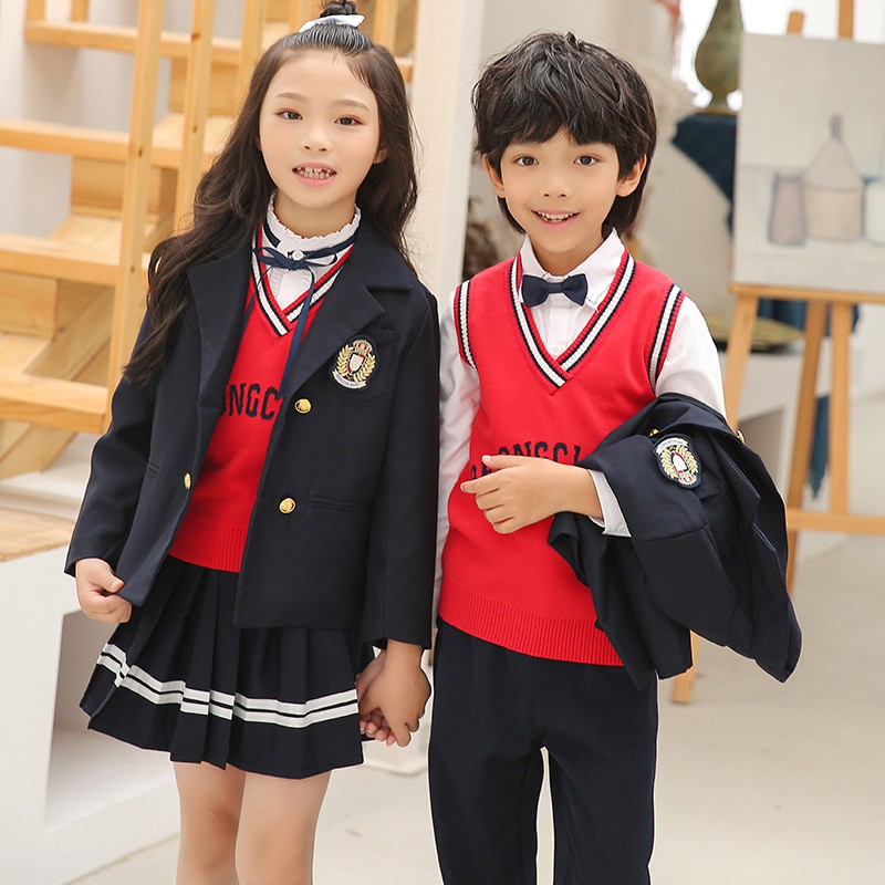 Đồng phục học sinh tiểu học Mùa xuân và mùa thu nước Anh Đại học phù hợp với trẻ em Đồng phục mẫu giáo