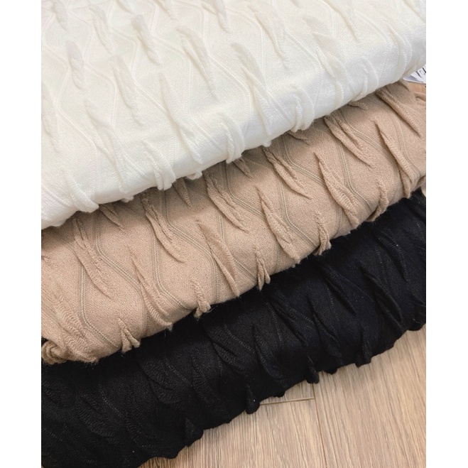 Váy thiết kế sóng nhăn cổ chéo dáng dài ba màu hàng hai lớp sang chảnh | BigBuy360 - bigbuy360.vn