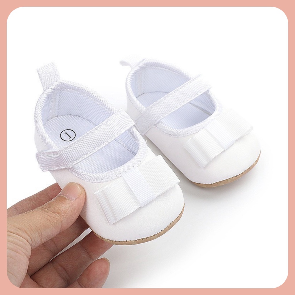 Giày Tập Đi Cho Bé Gái , Giày Trẻ Em Nơ Xinh Cho Bé Thanh Hằng Baby Từ 11 - 13 Cm