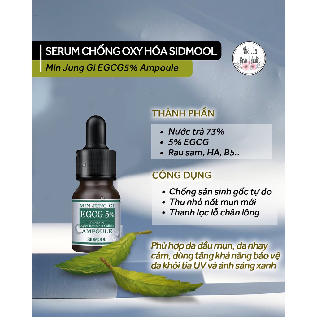 Serum chống oxy hóa SIDMOOL EGCG 5% AMPOULE