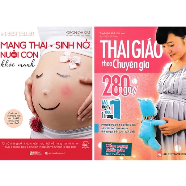 Sách - Combo Thai Giáo Theo Chuyên Gia - 280 Ngày - Mỗi Ngày Đọc Một Trang + Mang Thai Sinh Nở Và Nuôi Con Khỏe Mạnh