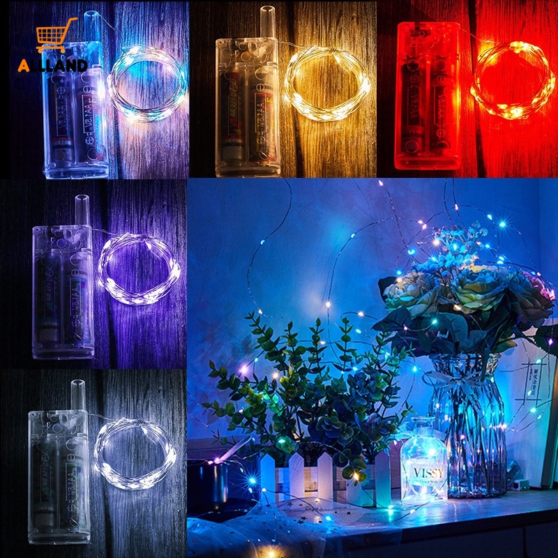Dây Đèn LED 30 Bóng Bằng Đồng Kèm Hộp Pin 2 Pin Dùng Trang Trí Nhà Cửa / Tiệc Giáng Sinh