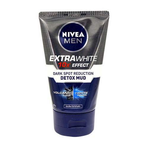 Sữa rửa mặt bùn khoáng giúp sáng da và mờ thâm NIVEA MEN Extra White 10x Effect Detox Mud 100g - Đức Chính Hãng