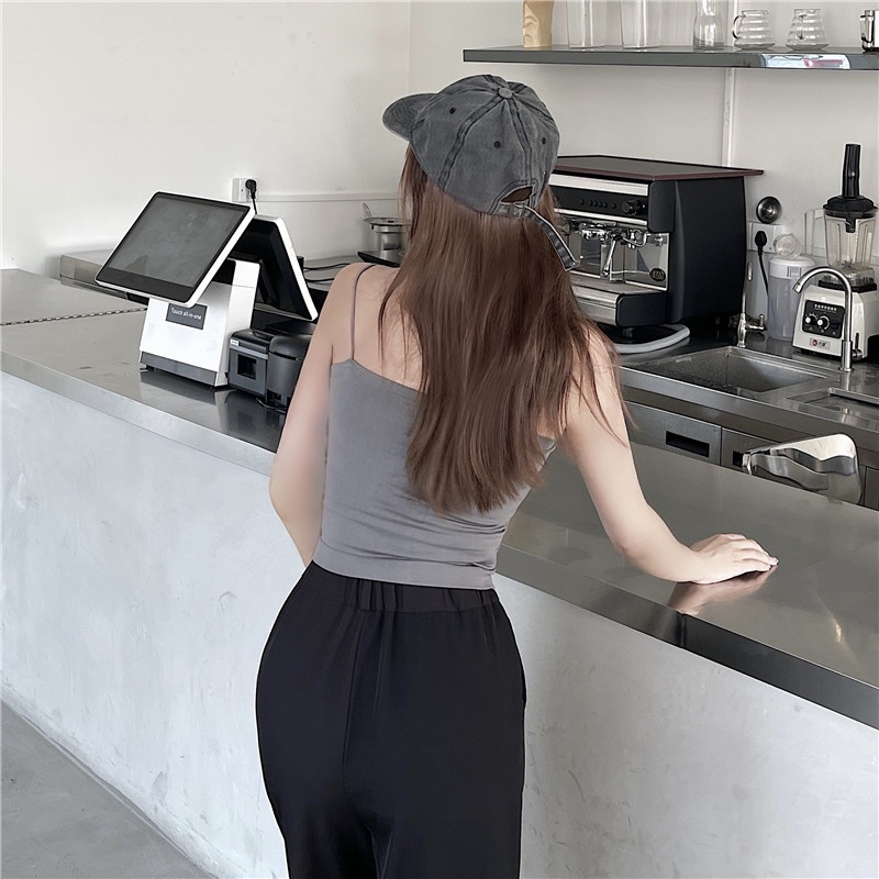 Áo Croptop Không Tay Màu Trơn Thời Trang Cho Nữ
