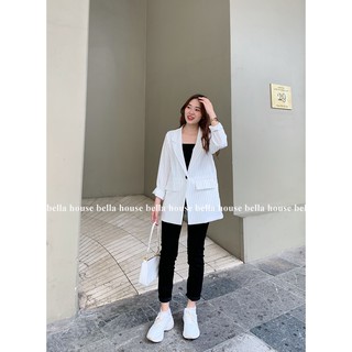 Áo blazer kẻ sọc trắng