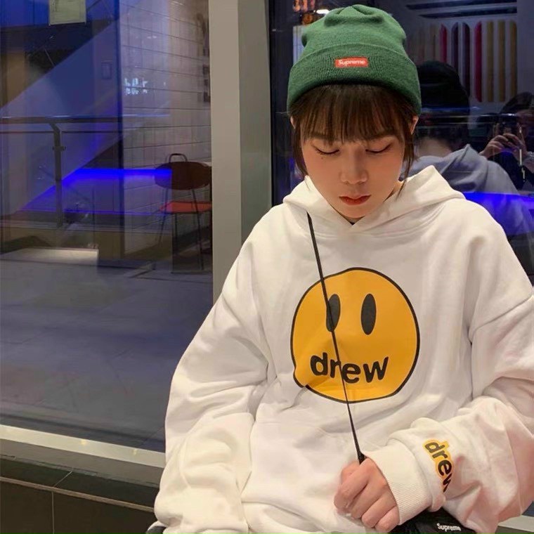 Áo nỉ hoodie Drew House in 5D unisex dài tay nam nữ cao cấp, áo phông nỉ bông sweater có mũ màu trắng, đen, xám K133 | BigBuy360 - bigbuy360.vn