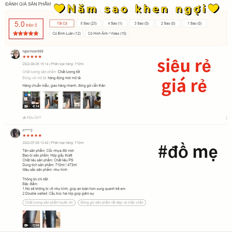 Cốc Uống Cà Phê Starbucks Hai Lớp Màu Đen Có Ống Hút Dung Tích 24oz/16oz