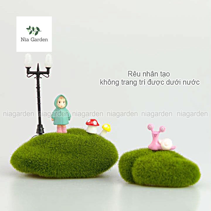Tiểu cảnh rêu nhân tạo trang trí hồ cá bể cá chậu cây Nia Garden N5