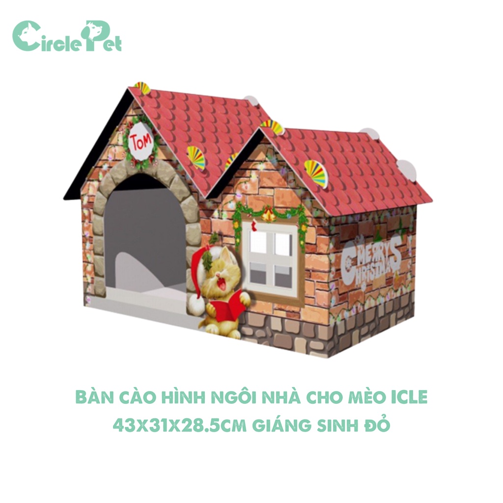 Bàn Cào Móng Cho Mèo ICLE Hình Ngôi Nhà Nhiều Màu Sắc Giúp Mèo Giải Stress - Circle Pet