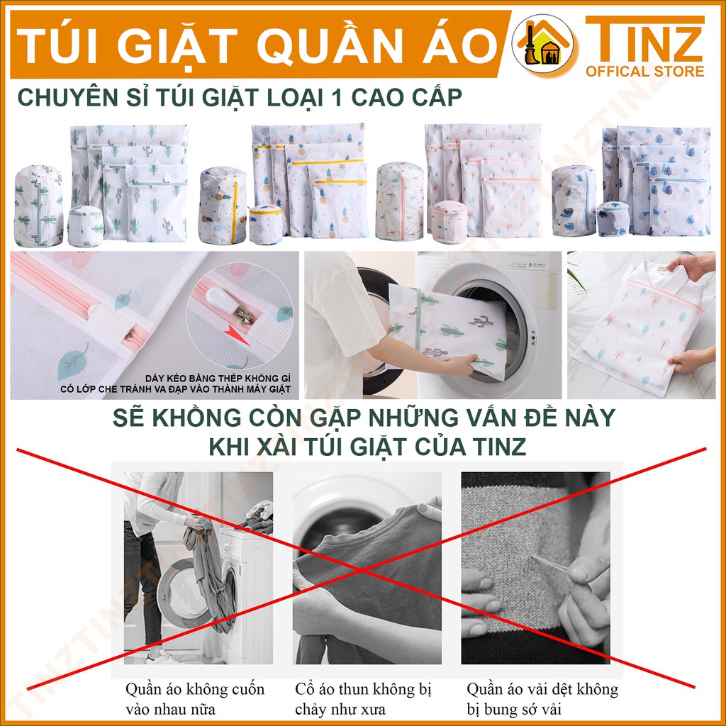 Túi Giặt TINZ VN Xương Rồng, Túi Lưới Giặt Đựng Áo Quần Cao Cấp Dành Cho Máy Giặt