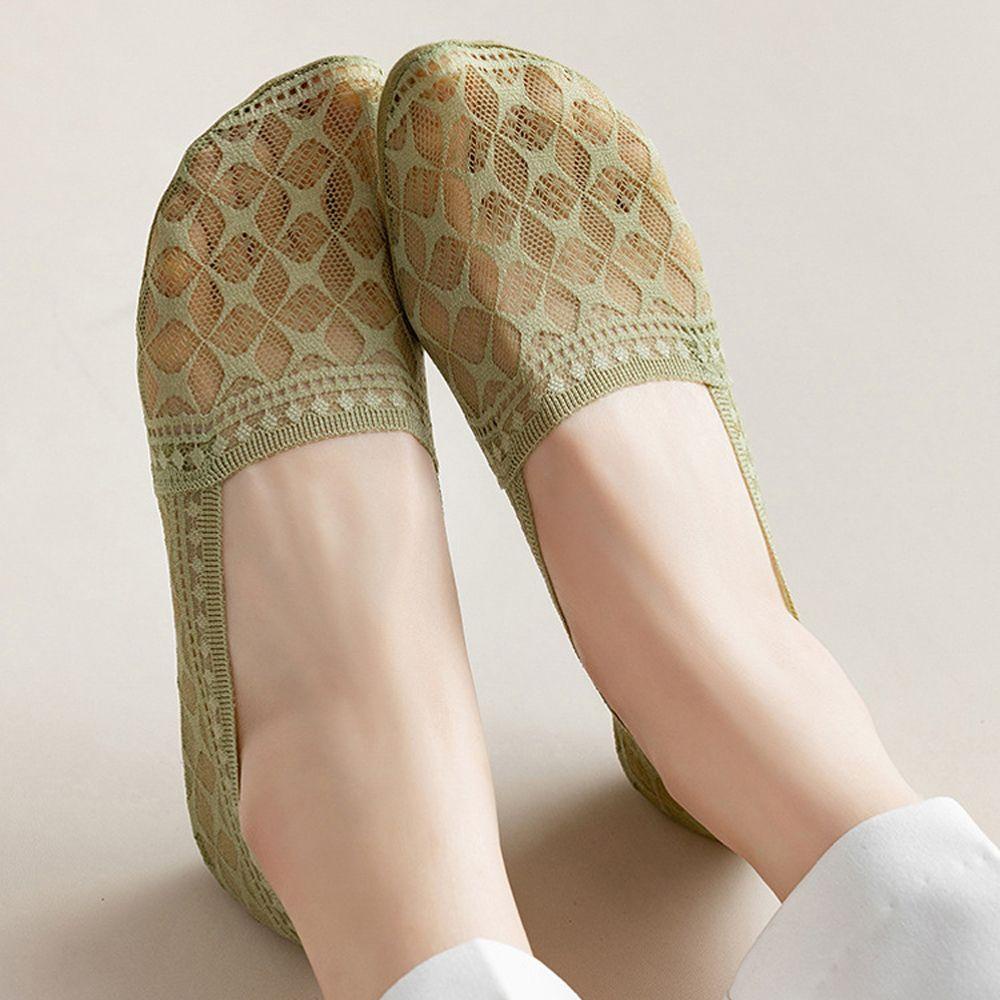 AROMA Đôi Vớ Chân Thoáng Khí Phối Ren Hoa Xinh Xắn Cho Nữ