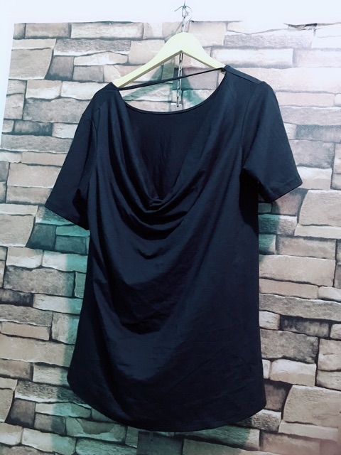Áo đổ lưng bigsize đen