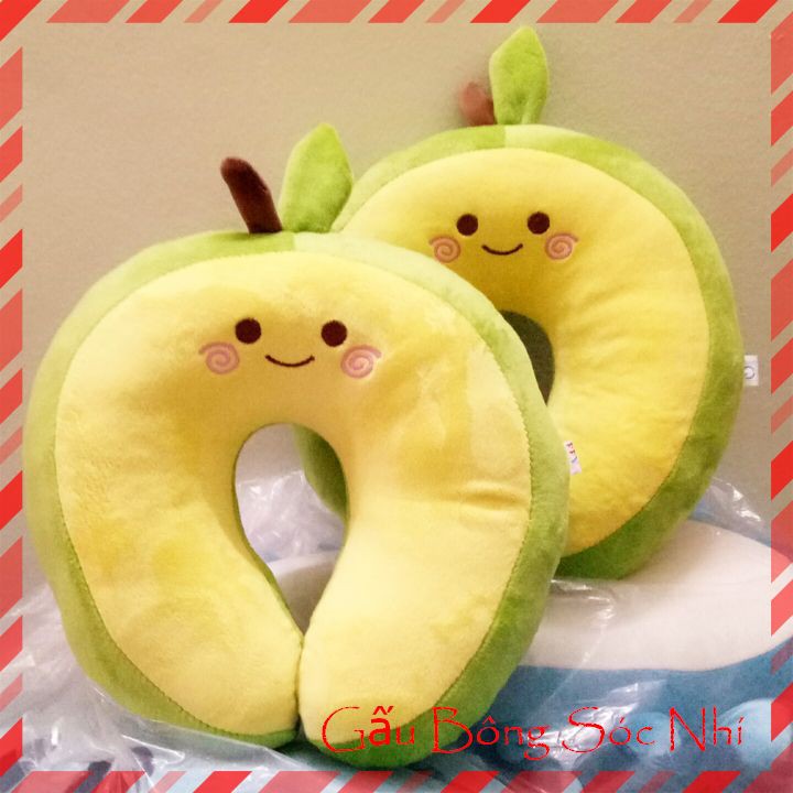 Gối Chữ U Gối Kê Cổ Quả Bơ  FREESHIP  Gấu Bông Sóc Nhí - Gối kê cổ chữ u xinh xắn