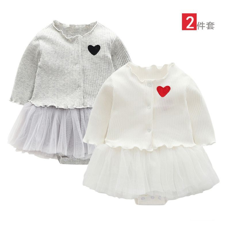 Set váy kèm áo khoác ngoài cho bé sơ sinh 0-12 tháng