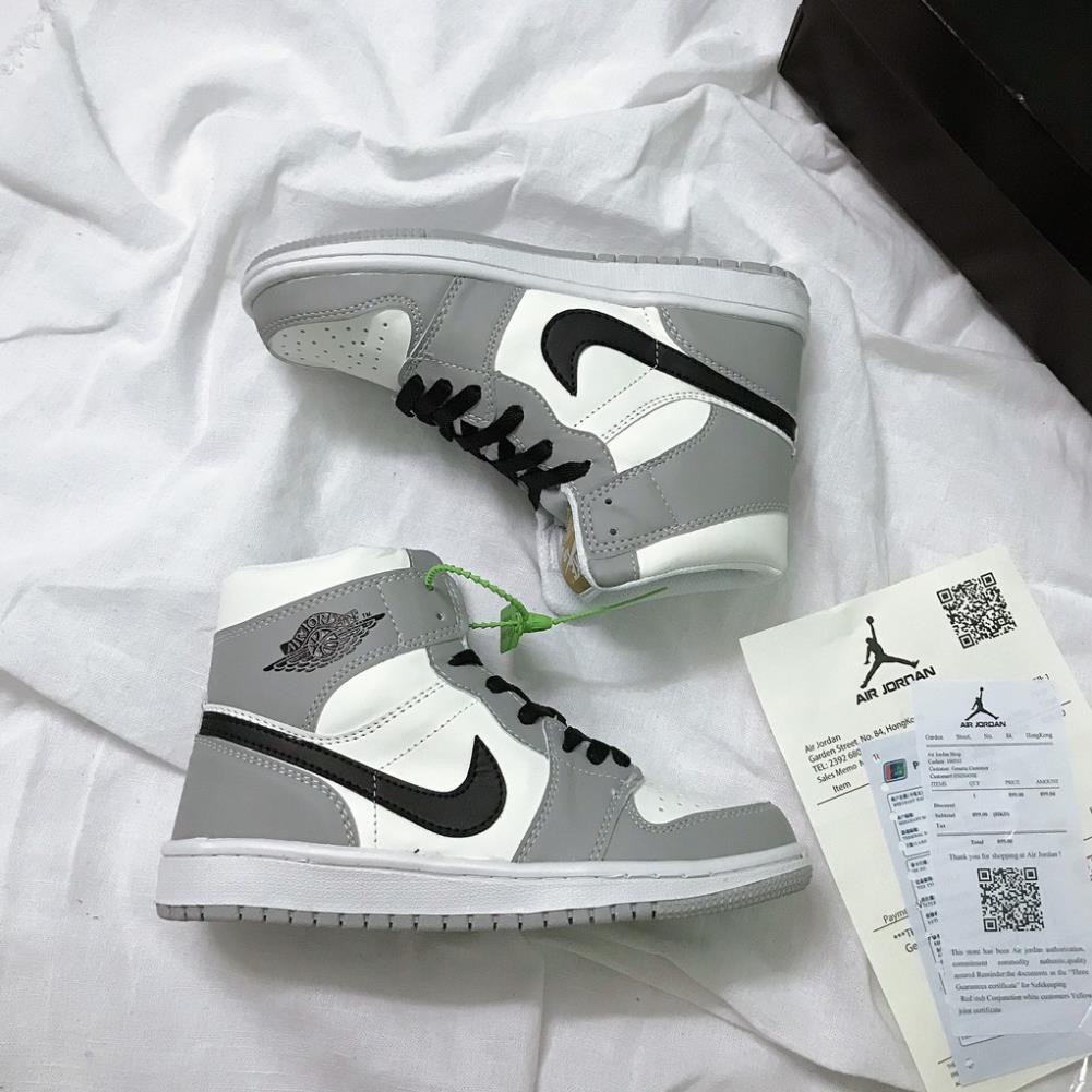 Giày Jorden 1 High Gray, Giày Sneaker JD1 Cao Cổ Màu Xám, Da Bò Nhẵn Cao Cấp Full Size (36-43) | BigBuy360 - bigbuy360.vn