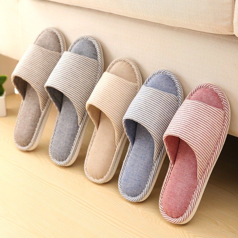 Dép Cotton Lanh Đi Trong Nhà Chống Trượt Thời Trang Xuân Hè Cho Cặp Đôi 8.11
