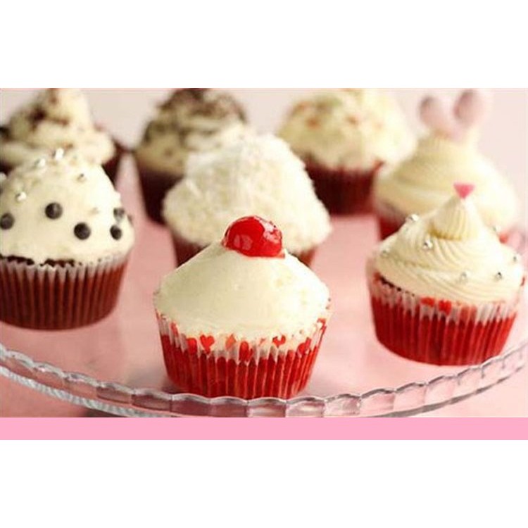 Khuôn Giấy Mềm Cupcake Chống Dính Họa Tiết Dễ Thương