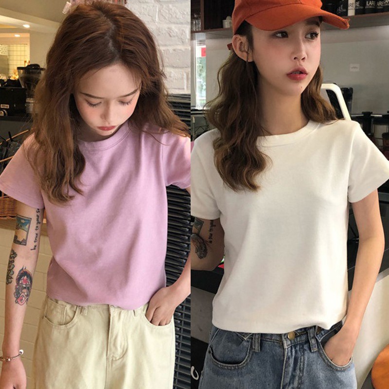 Áo Thun Nữ Cổ Tròn Ngắn Tay Thời Trang