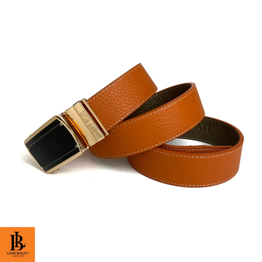 Thắt lưng nam da bò thương hiệu LOUIS BUGATI thắt lưng nam cao cấp