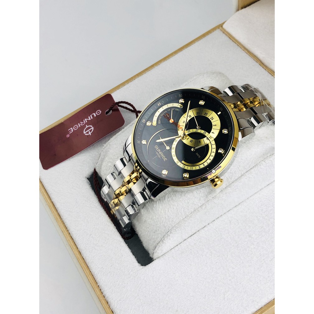 Đồng hồ Sunrise Nam M1146SA-SG-D kính saphire chống trầy - Võ thép không gỉ 316L - B