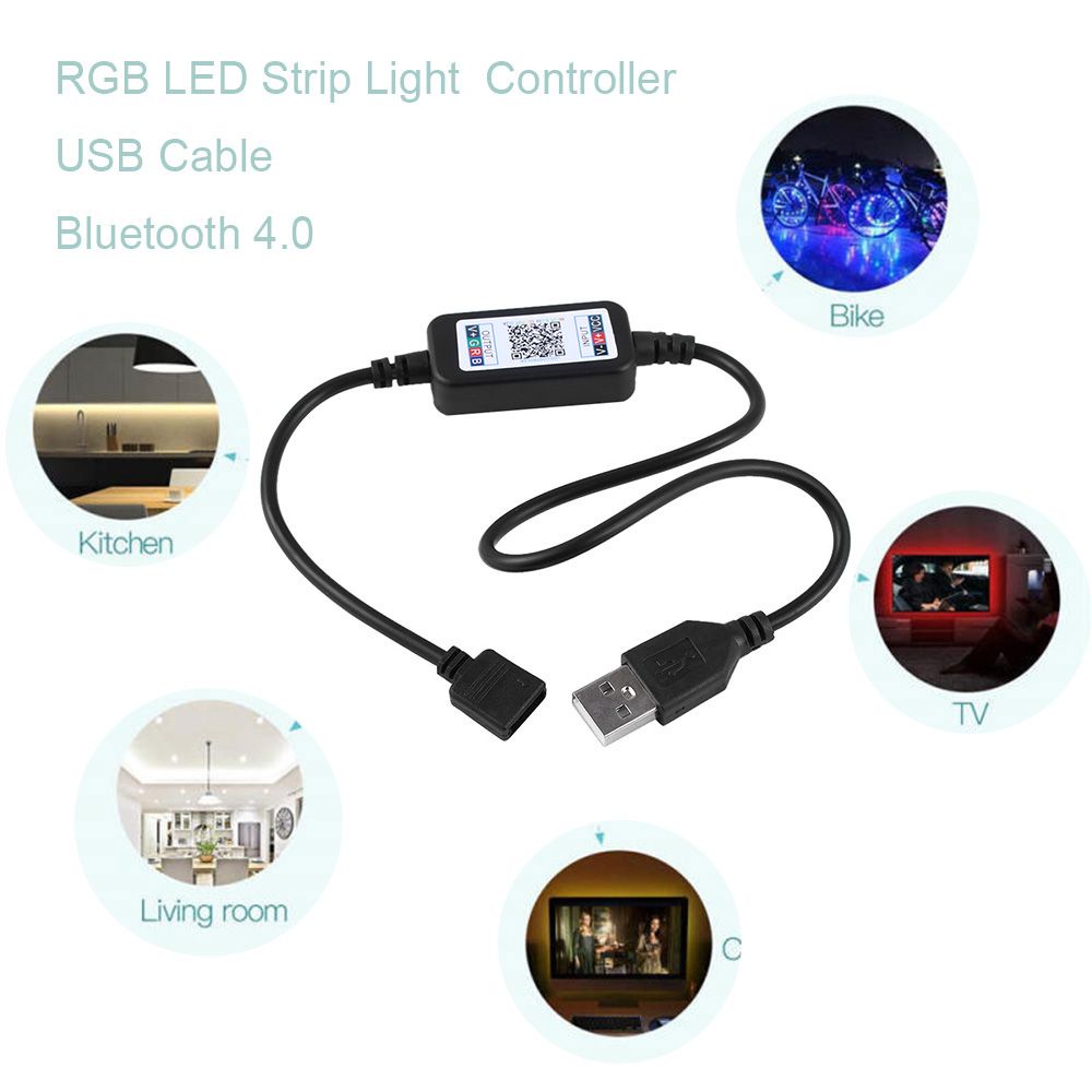 Bộ điều khiển dây đèn LED USB Mini bluetooth 4.0 RGB 5-24V cho điện thoại thông minh