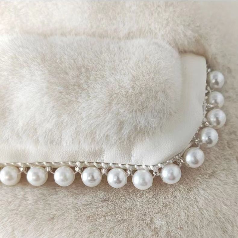 [Giao Ngay] Áo Khoác Lông Dày Cao Cấp Ấm Áp Phối Ngọc Trai Thời Trang Thu Đông Mới Dễ Phối Đồ