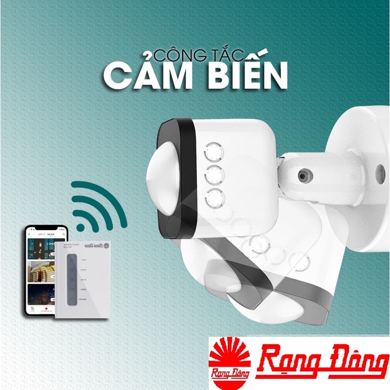 Công tắc thông minh Rạng Đông CT01.PIR 300W - cảm biến ánh sáng, cảm biến chuyển động - góc xoay 360 độ