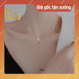 Dây Chuyền Bạc ⚡SALE SỐC⚡ Vòng Cổ Bạc Nữ Kiểu Dây Liền Mặt Cách Điệu Dáng Hàn Quốc Free Ship Toan quoc