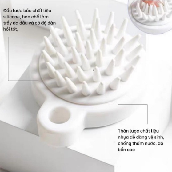 Lược gọi đầu Silicon Muji mềm massage da đầu