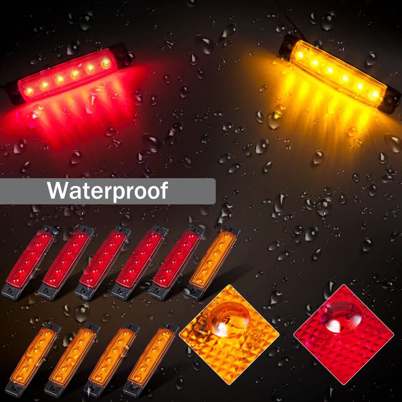 Đèn LED Tín Hiệu 6 Bóng Chống Nước Thông Dụng Cho Xe Hơi Xe Tải