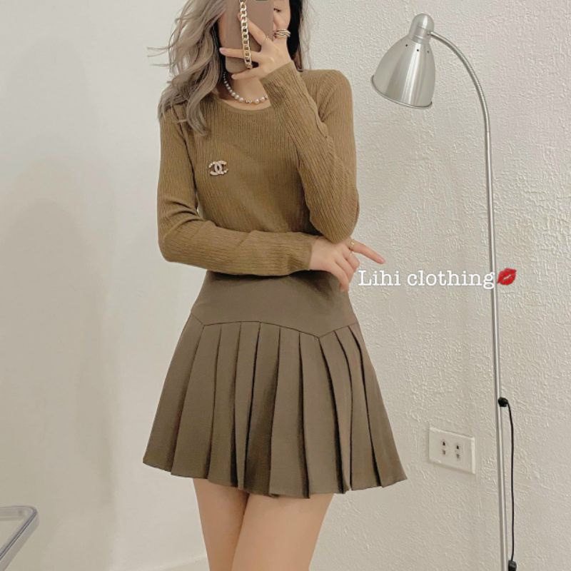 Chân váy xếp ly hàng QC