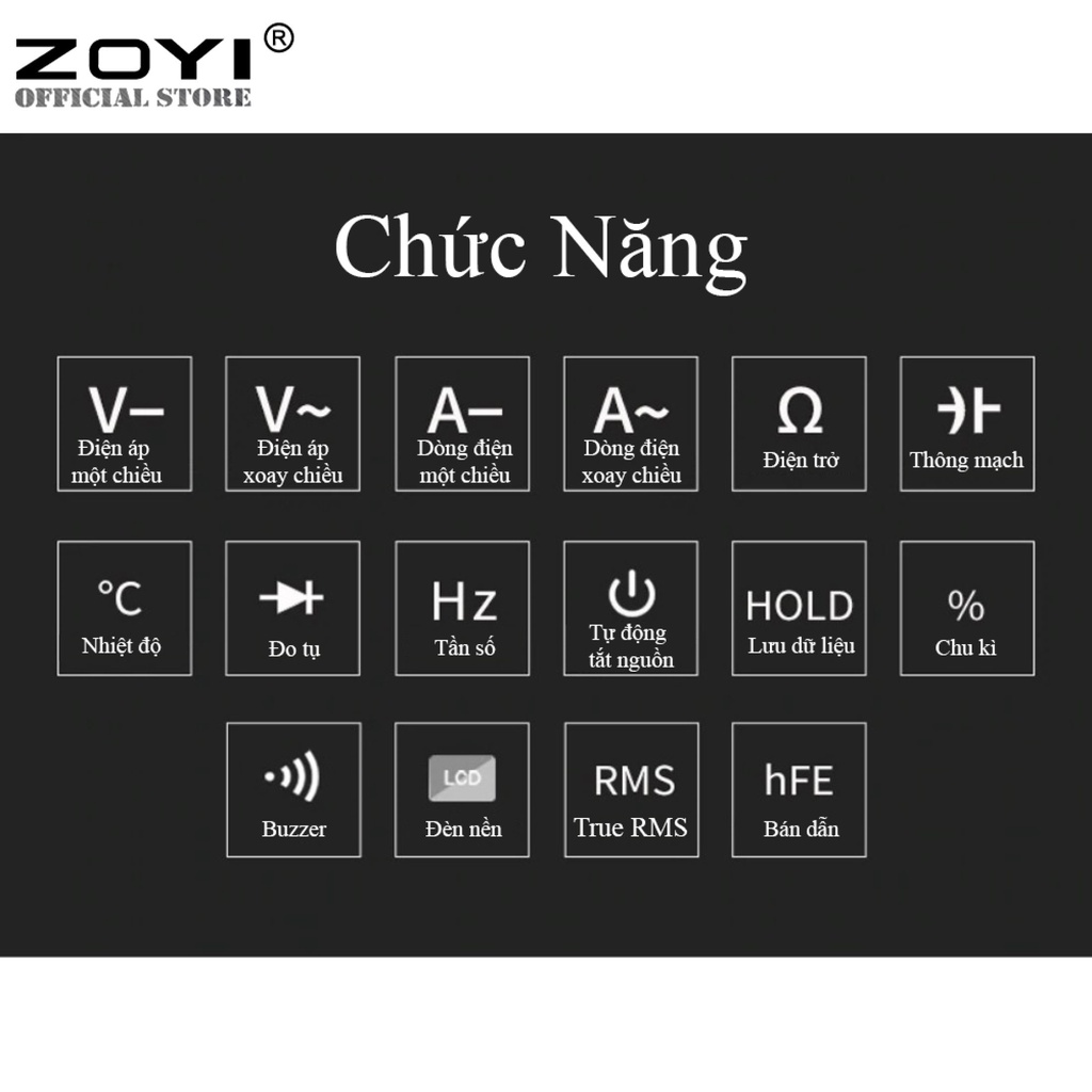 ⚠️𝗙𝗿𝗲𝗲 𝗦𝗵𝗶𝗽⚠️Đồng Hồ Vạn Năng,Zoyi ZT-102 Hiển Thị Kỹ Thuật Số,Đồng Hồ Đo Điện Tử Vạn Năng Zoyi ZT-102- Bảo Hành 12T