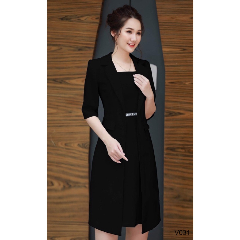 Áo vest nữ công sở dáng maxi dài sang trọng Cherry Store vest blazer hàn quốc ngắn tay  V031