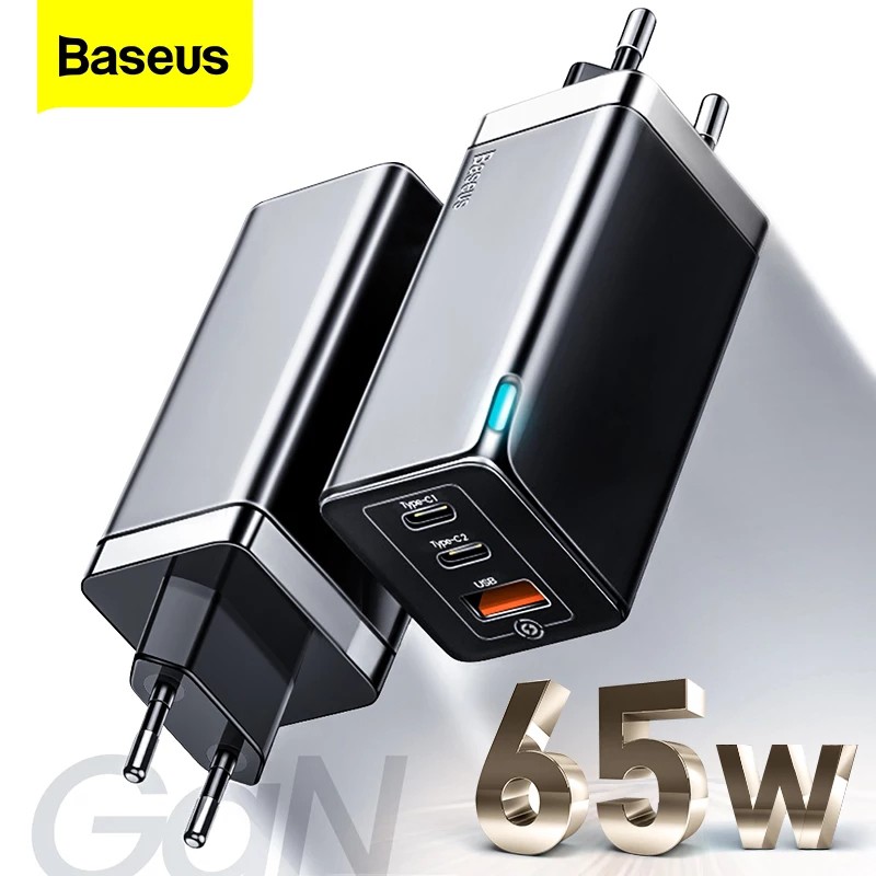 Bộ Sạc Nhanh Baseus Gan2 Pro 65w + Cáp C to C 100W, Hỗ Trợ PD3.0, QC4+, AFC/SCP/FCP cho iphone, huawei, samsung...