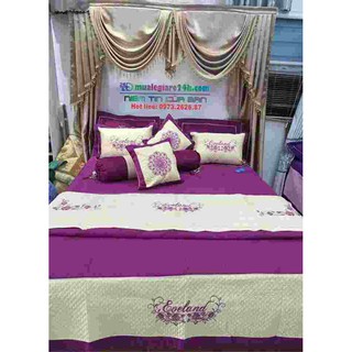 ComBo 7 món: Chăn Ga Gối lụa satin